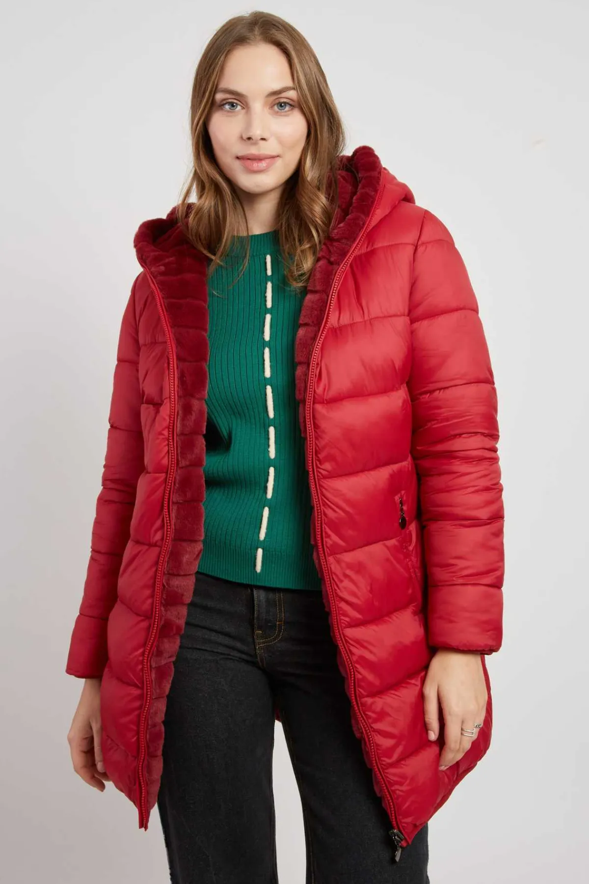 New Doudoune reversible en fausse fourrure EFFIE Les Manteaux, Vestes & Doudounes