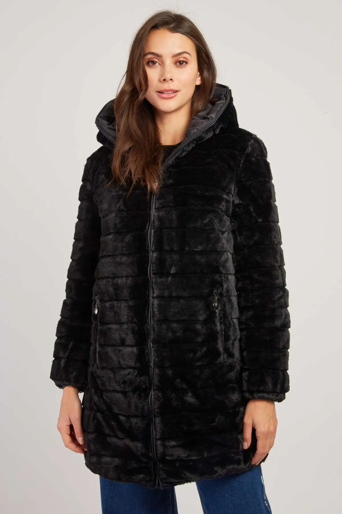 New Doudoune reversible en fausse fourrure EFFIE Les Manteaux, Vestes & Doudounes