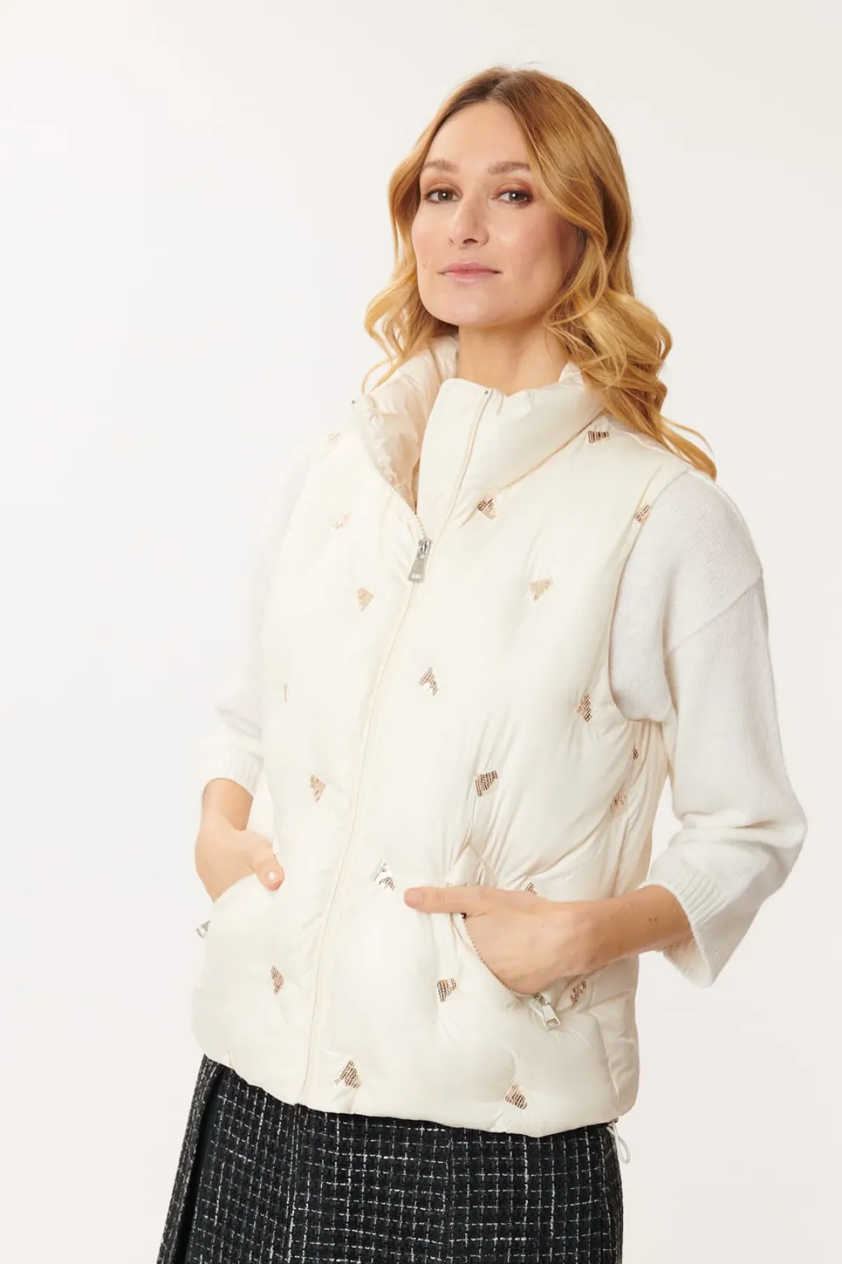 Hot Doudoune Sans Manches Zippée FEDERICA Les Manteaux, Vestes & Doudounes