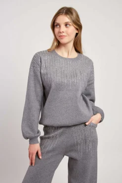 Sale Ensemble sweat pantalon à strass ABBY Les Jupes & Pantalons|Les Gilets, Cardigans & Pulls
