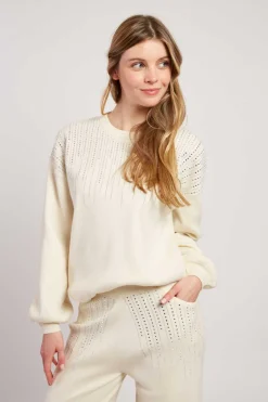 Sale Ensemble sweat pantalon à strass ABBY Les Jupes & Pantalons|Les Gilets, Cardigans & Pulls