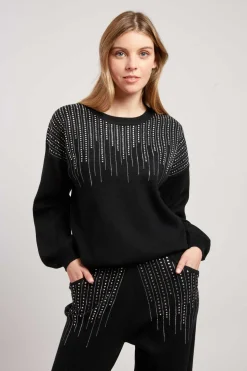 Sale Ensemble sweat pantalon à strass ABBY Les Jupes & Pantalons|Les Gilets, Cardigans & Pulls