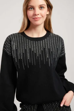 Sale Ensemble sweat pantalon à strass ABBY Les Jupes & Pantalons|Les Gilets, Cardigans & Pulls