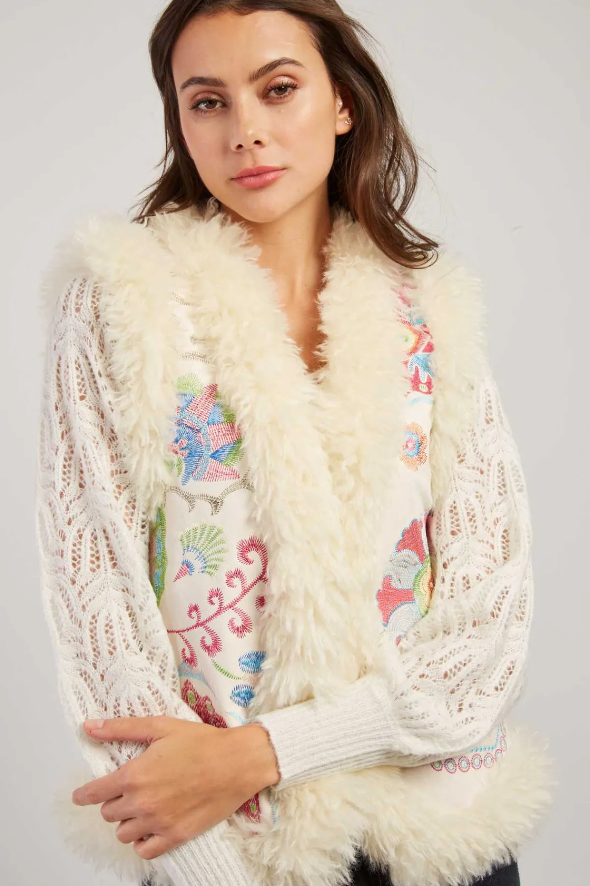 Best Gilet brodé sans manche reversible LAVINA Les Manteaux, Vestes & Doudounes