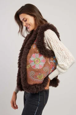 Best Gilet brodé sans manche reversible LAVINA Les Manteaux, Vestes & Doudounes