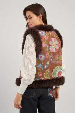 Best Gilet brodé sans manche reversible LAVINA Les Manteaux, Vestes & Doudounes