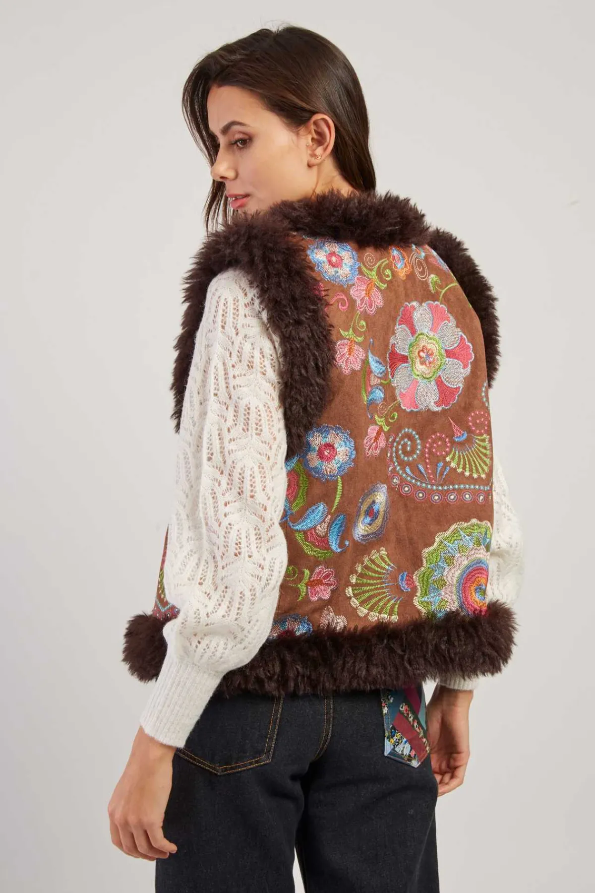 Best Gilet brodé sans manche reversible LAVINA Les Manteaux, Vestes & Doudounes