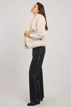 Best Gilet brodé sans manche reversible LAVINA Les Manteaux, Vestes & Doudounes