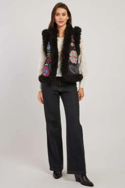 Best Gilet brodé sans manche reversible LAVINA Les Manteaux, Vestes & Doudounes