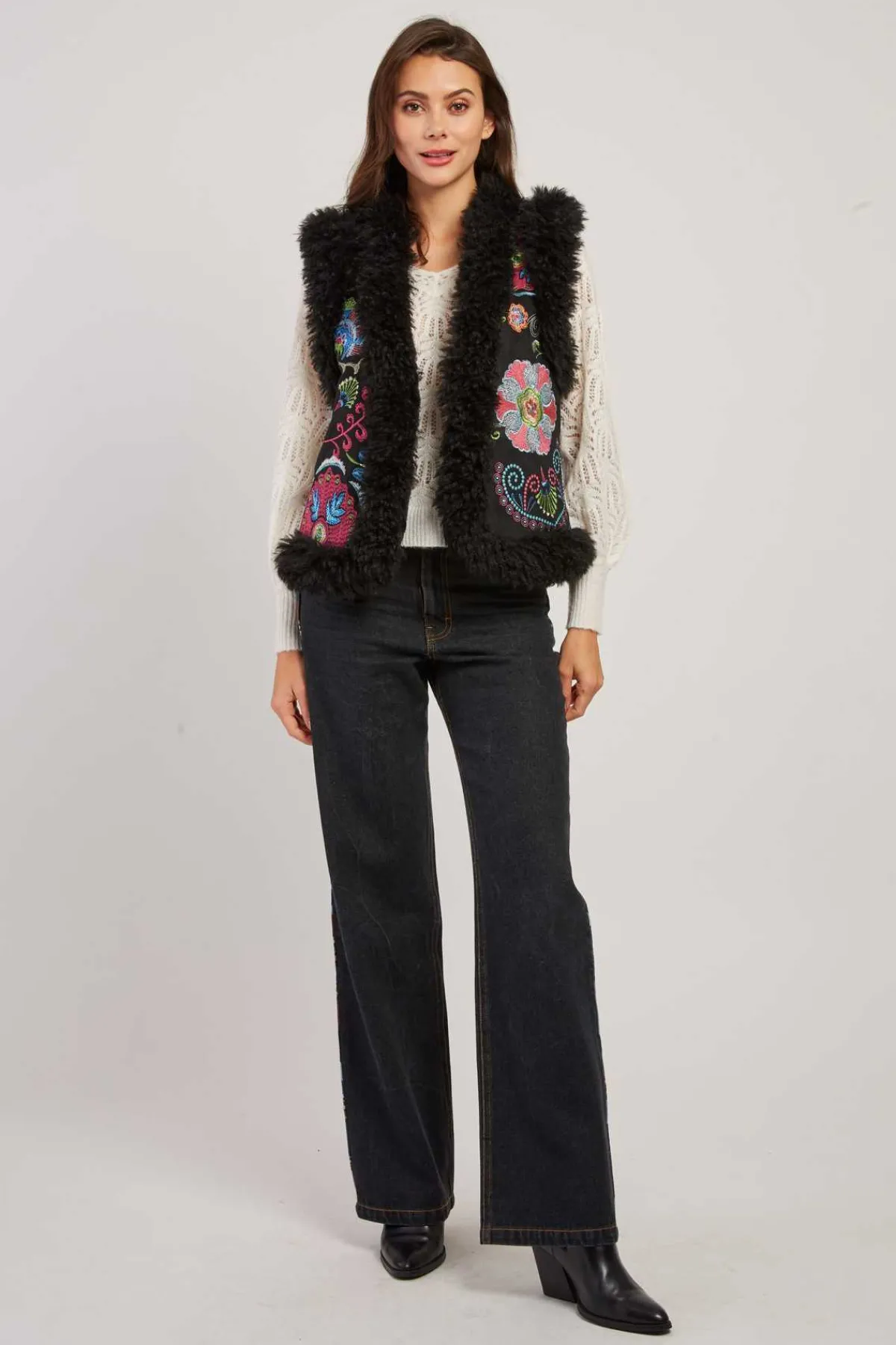 Best Gilet brodé sans manche reversible LAVINA Les Manteaux, Vestes & Doudounes