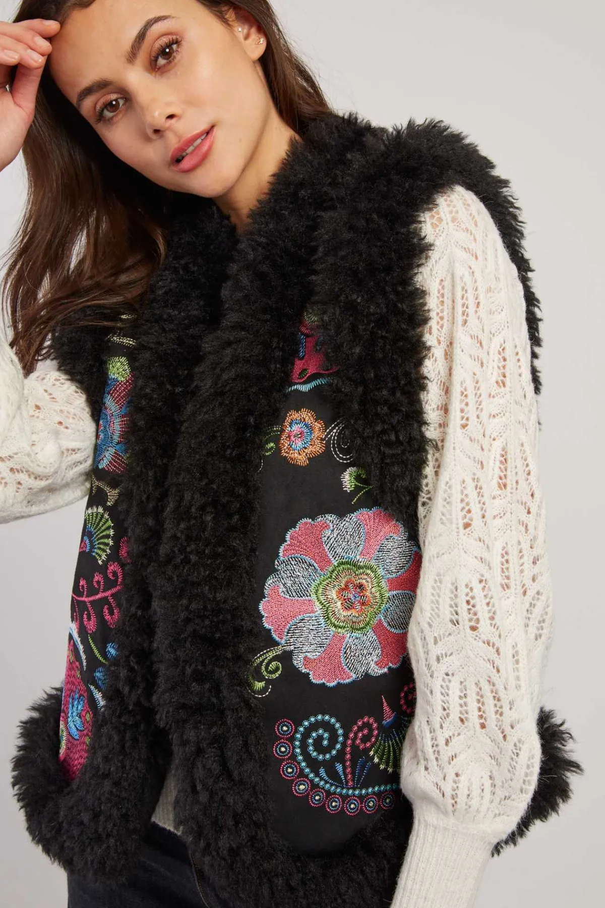 Best Gilet brodé sans manche reversible LAVINA Les Manteaux, Vestes & Doudounes