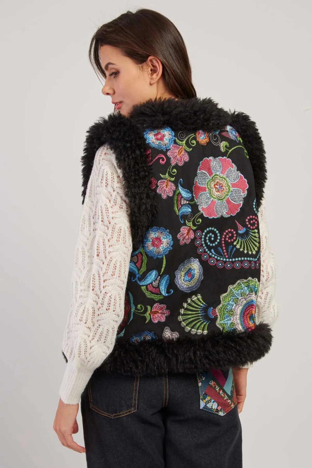 Best Gilet brodé sans manche reversible LAVINA Les Manteaux, Vestes & Doudounes