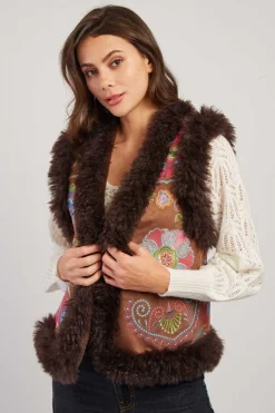 Best Gilet brodé sans manche reversible LAVINA Les Manteaux, Vestes & Doudounes