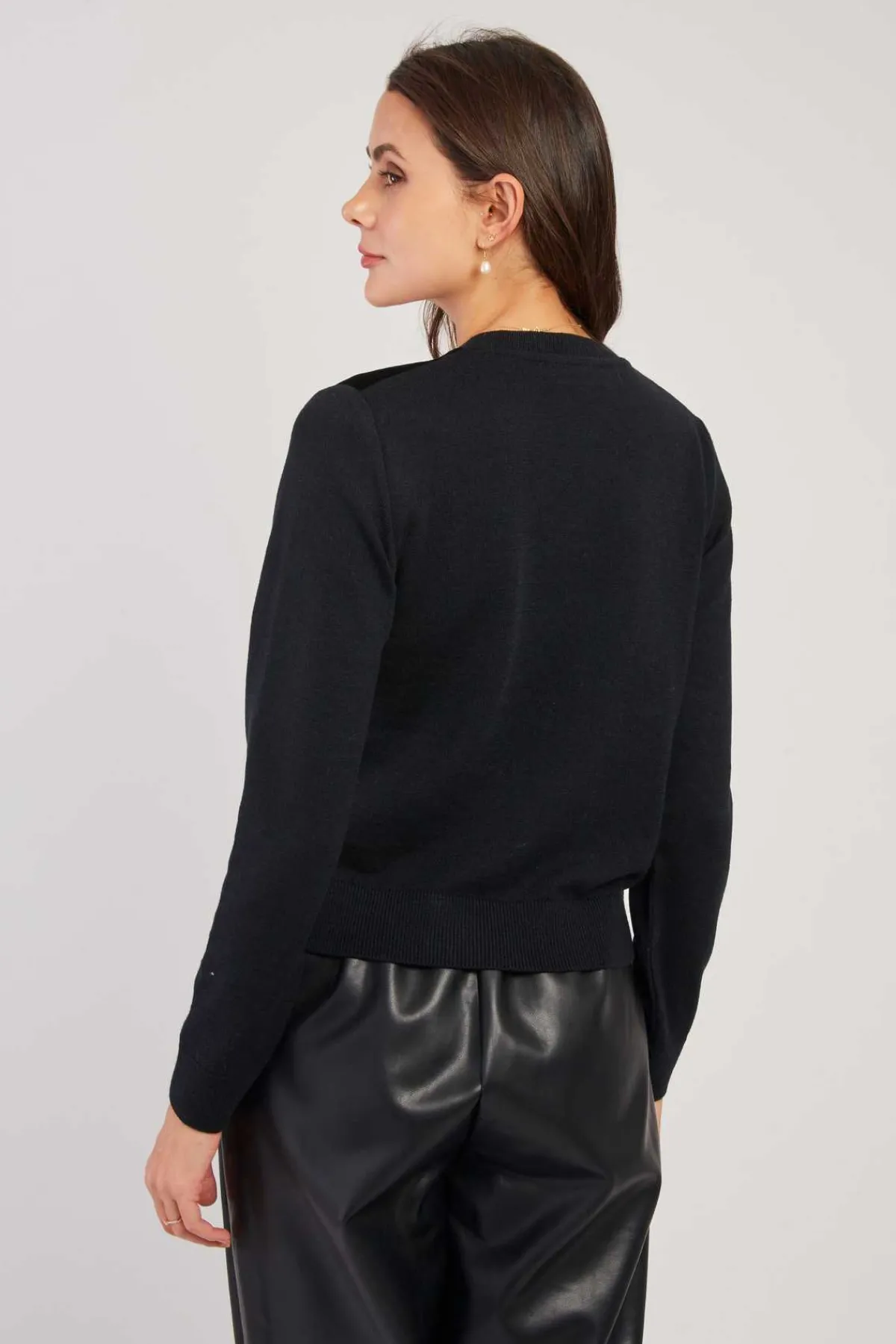 Best Sale Gilet col rond effet velours brodé DAYTONA Les Gilets, Cardigans & Pulls