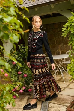 Hot Gilet col rond effet velours brodé DAX La Maille|Les Gilets, Cardigans & Pulls