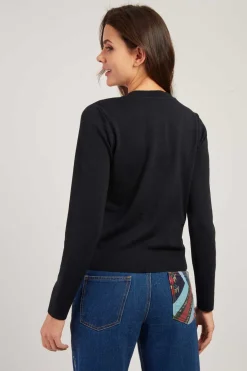 Hot Gilet col rond effet velours brodé DAX La Maille|Les Gilets, Cardigans & Pulls