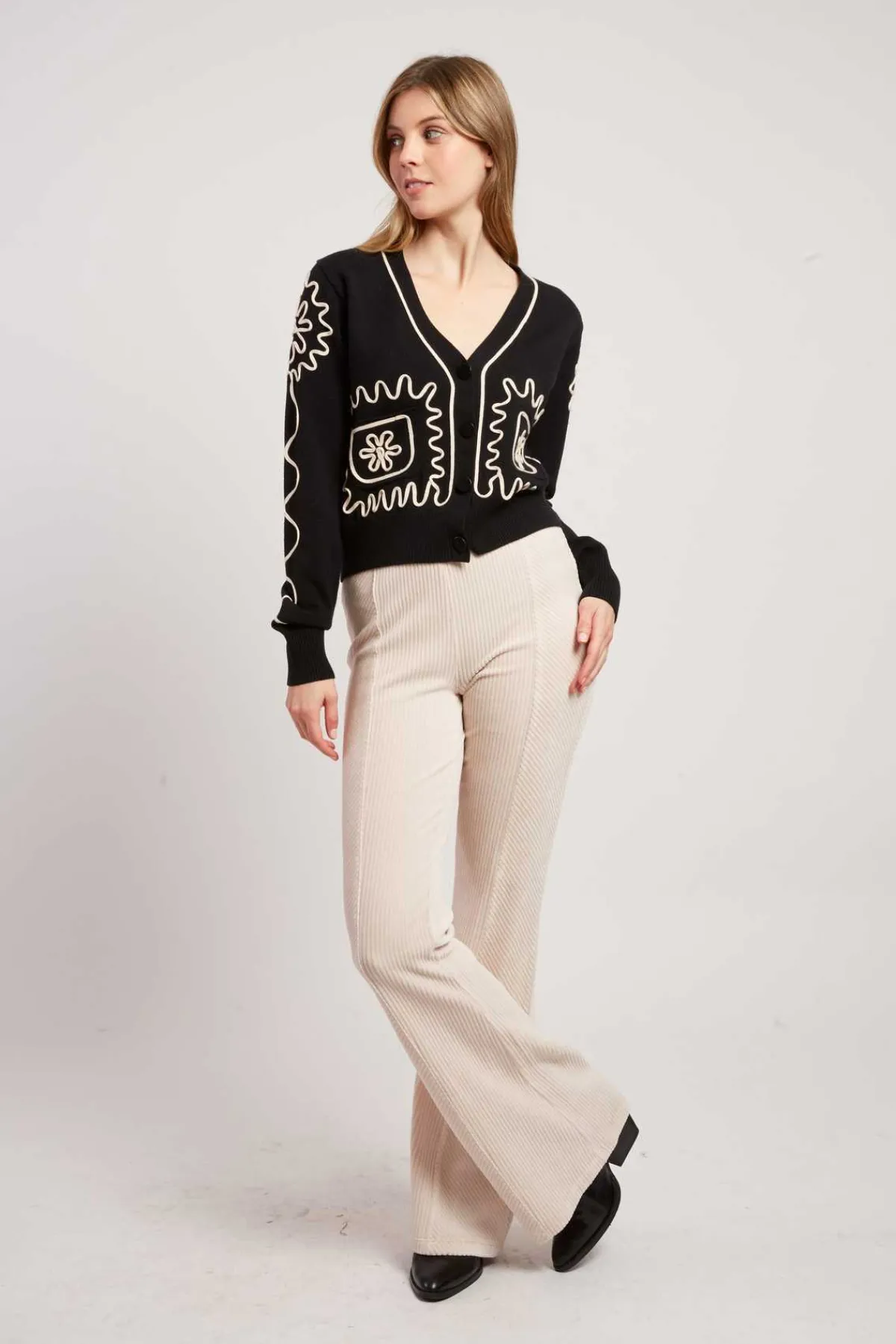 New Gilet court col V DALVA La Maille|Les Gilets, Cardigans & Pulls