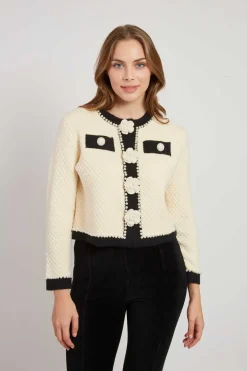 Cheap Gilet court élégant avec boutons DANAELLE Les Gilets, Cardigans & Pulls