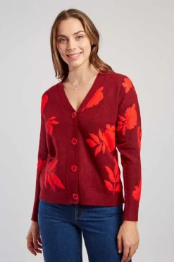 Outlet Gilet en maille bicolore avec motif feuillage DANITZA La Maille|Les Gilets, Cardigans & Pulls