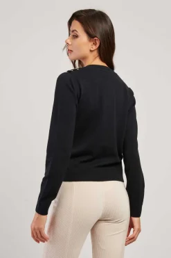 Cheap Gilet en maille brodé avec details en velours DELIA La Maille|Les Gilets, Cardigans & Pulls