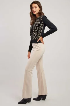 Cheap Gilet en maille brodé avec details en velours DELIA La Maille|Les Gilets, Cardigans & Pulls