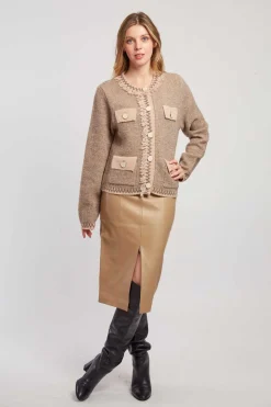 Clearance Gilet en maille col rond DANTE Les Gilets, Cardigans & Pulls|La Maille