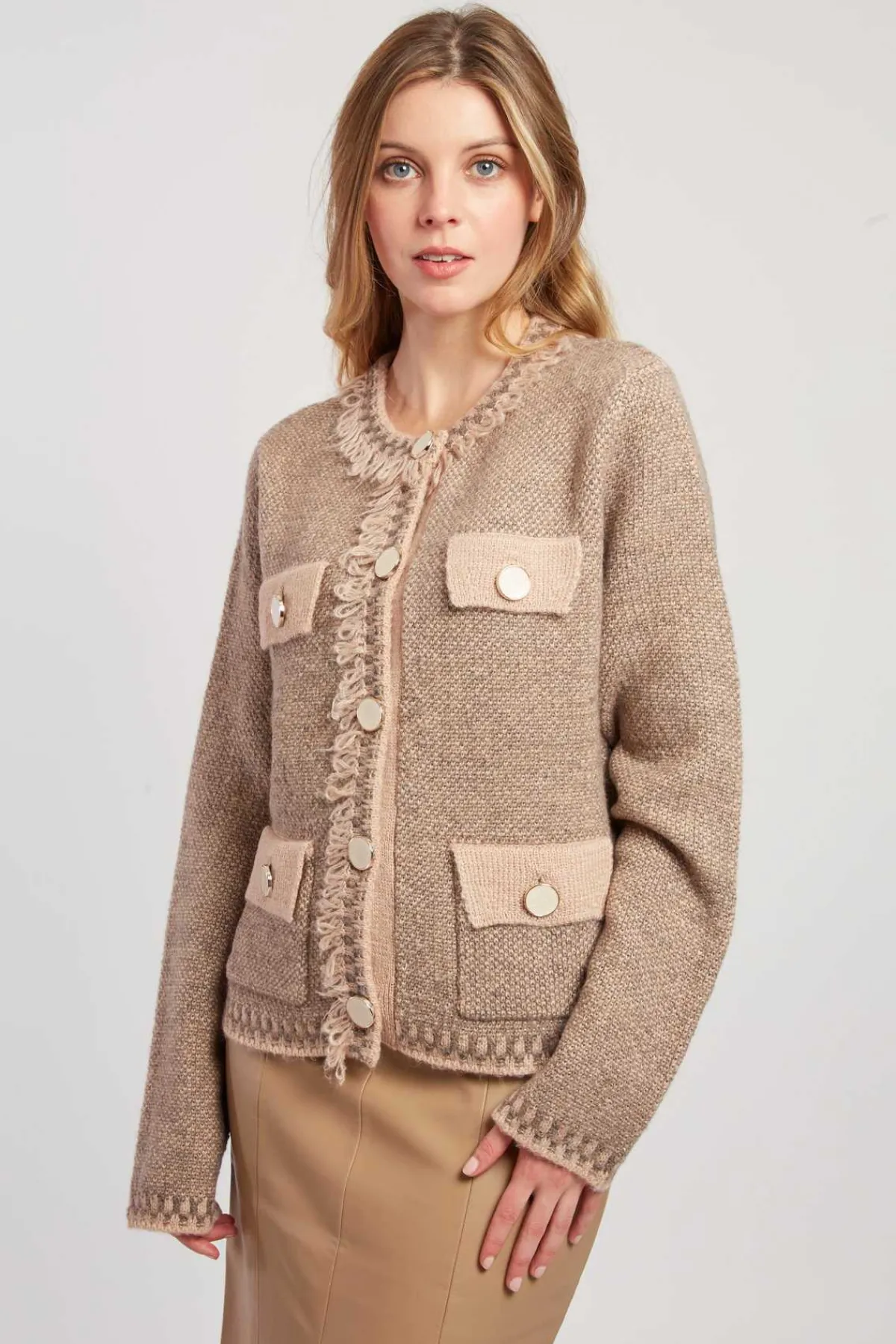 Clearance Gilet en maille col rond DANTE Les Gilets, Cardigans & Pulls|La Maille