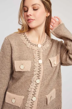 Clearance Gilet en maille col rond DANTE Les Gilets, Cardigans & Pulls|La Maille