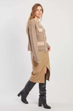 Clearance Gilet en maille col rond DANTE Les Gilets, Cardigans & Pulls|La Maille