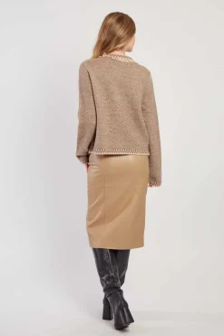 Clearance Gilet en maille col rond DANTE Les Gilets, Cardigans & Pulls|La Maille