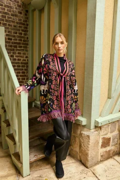 Outlet Gilet long à franges DARWIN La Maille|Les Gilets, Cardigans & Pulls