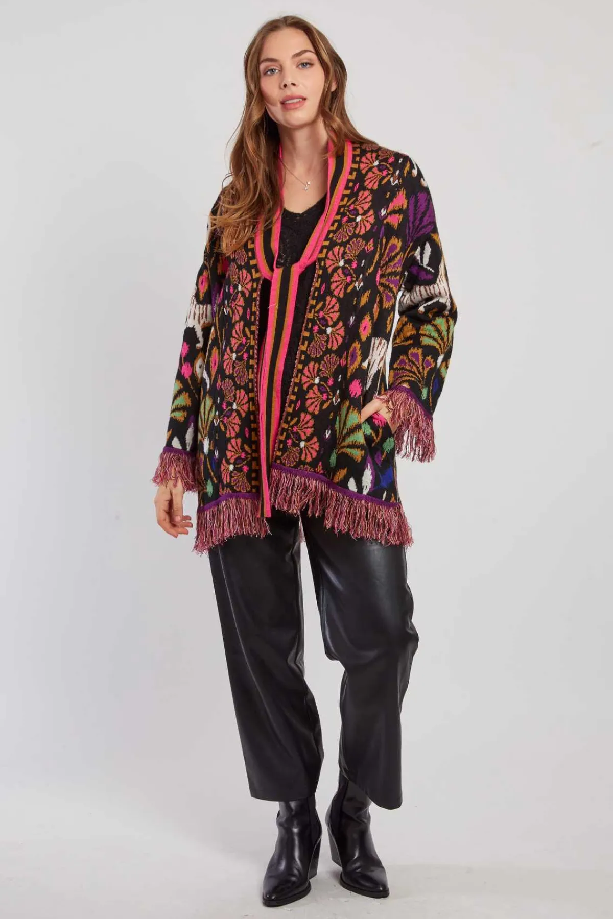 Outlet Gilet long à franges DARWIN La Maille|Les Gilets, Cardigans & Pulls