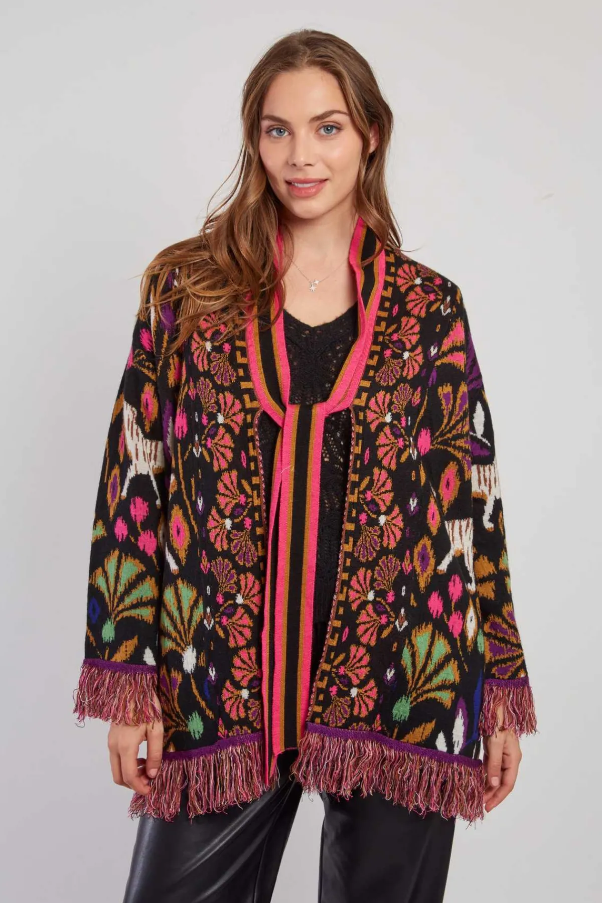 Outlet Gilet long à franges DARWIN La Maille|Les Gilets, Cardigans & Pulls