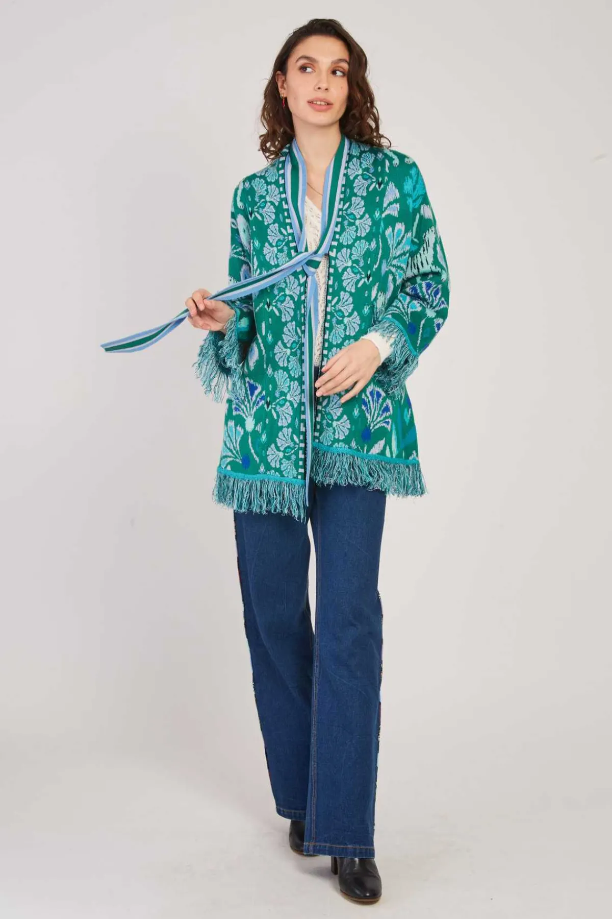 Outlet Gilet long à franges DARWIN La Maille|Les Gilets, Cardigans & Pulls