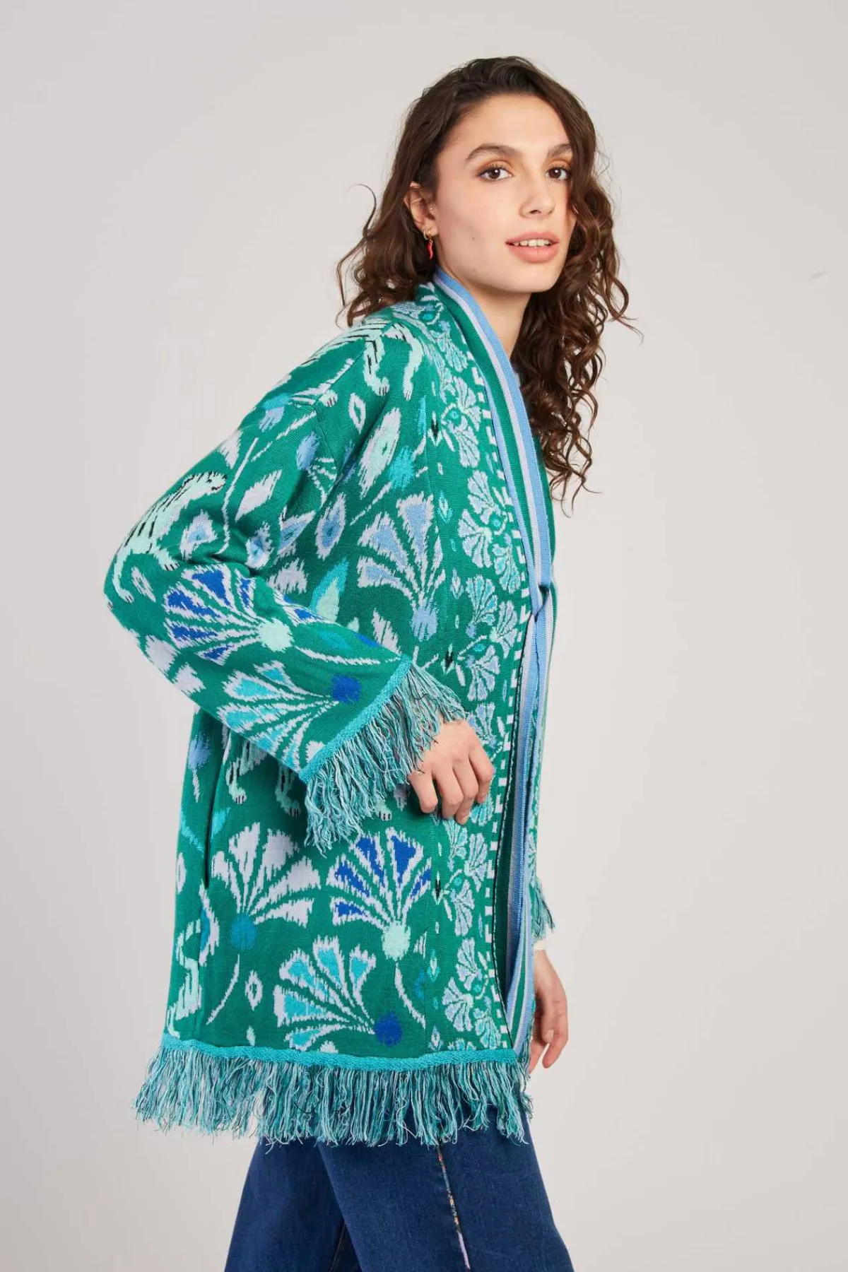 Outlet Gilet long à franges DARWIN La Maille|Les Gilets, Cardigans & Pulls