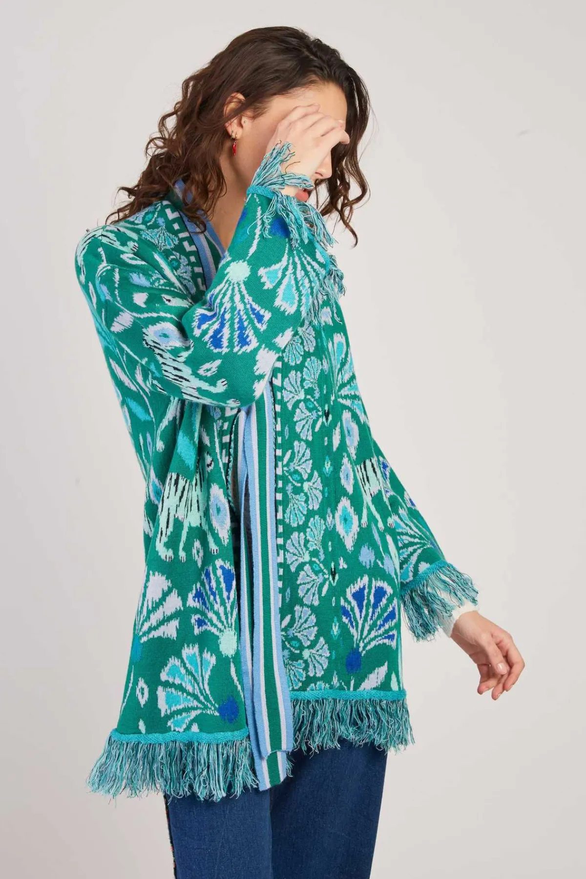 Outlet Gilet long à franges DARWIN La Maille|Les Gilets, Cardigans & Pulls