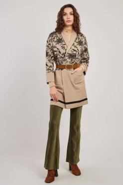 Outlet Gilet long en maille à motif jacquard fleuri DANI La Maille|Les Gilets, Cardigans & Pulls