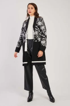 Outlet Gilet long en maille à motif jacquard fleuri DANI La Maille|Les Gilets, Cardigans & Pulls