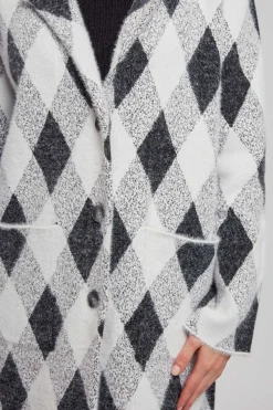 Discount Gilet long en maille jacquard DANICA Les Manteaux, Vestes & Doudounes|La Maille