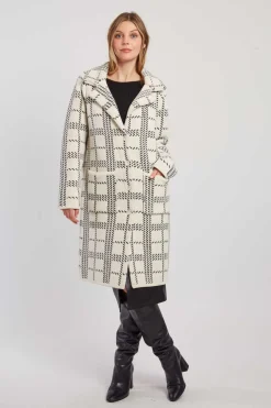 Fashion Gilet long en maille jacquard bicolore DANIELA Les Manteaux, Vestes & Doudounes|La Maille