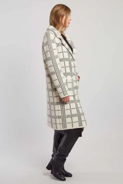 Fashion Gilet long en maille jacquard bicolore DANIELA Les Manteaux, Vestes & Doudounes|La Maille