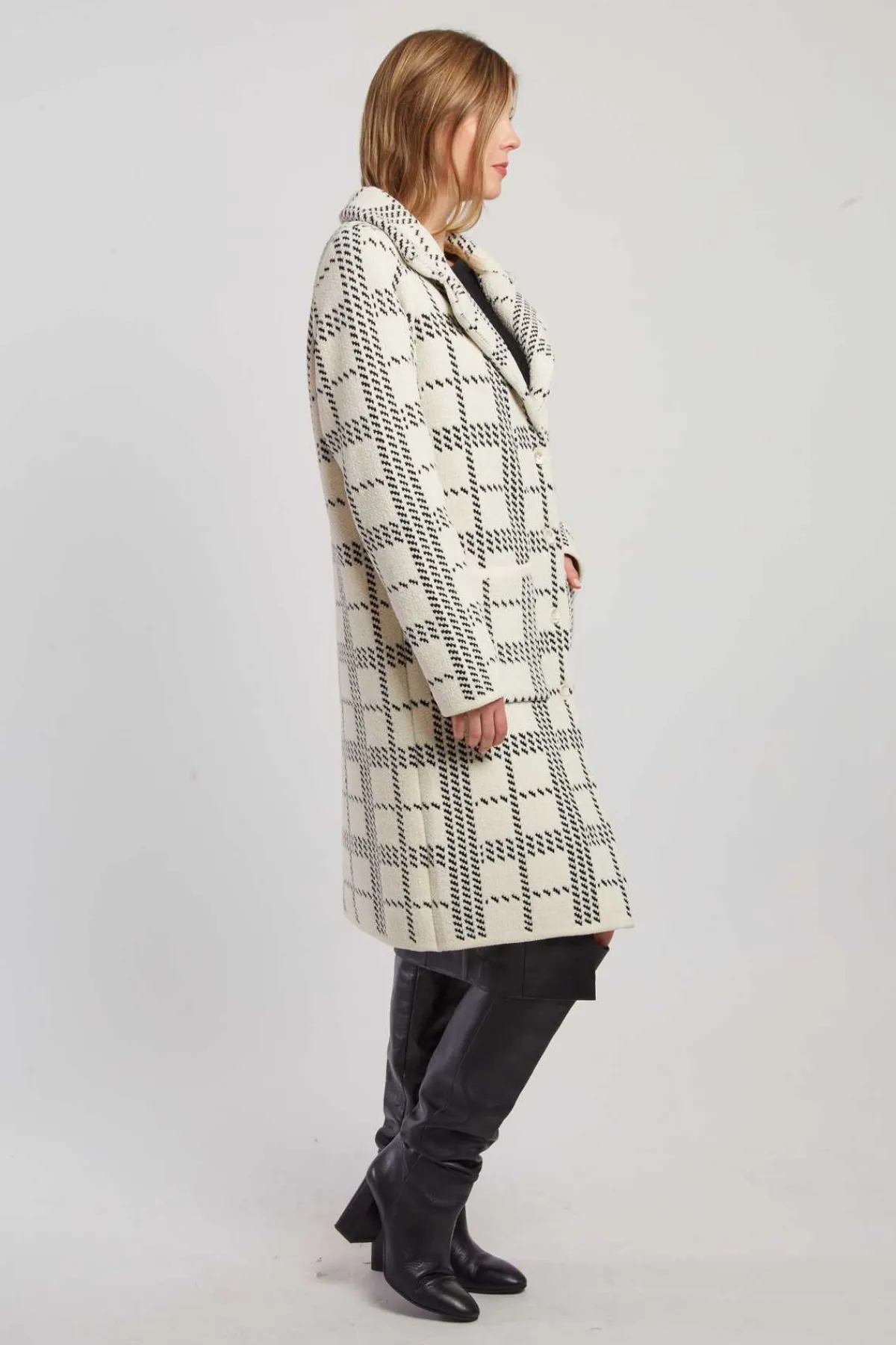 Fashion Gilet long en maille jacquard bicolore DANIELA Les Manteaux, Vestes & Doudounes|La Maille