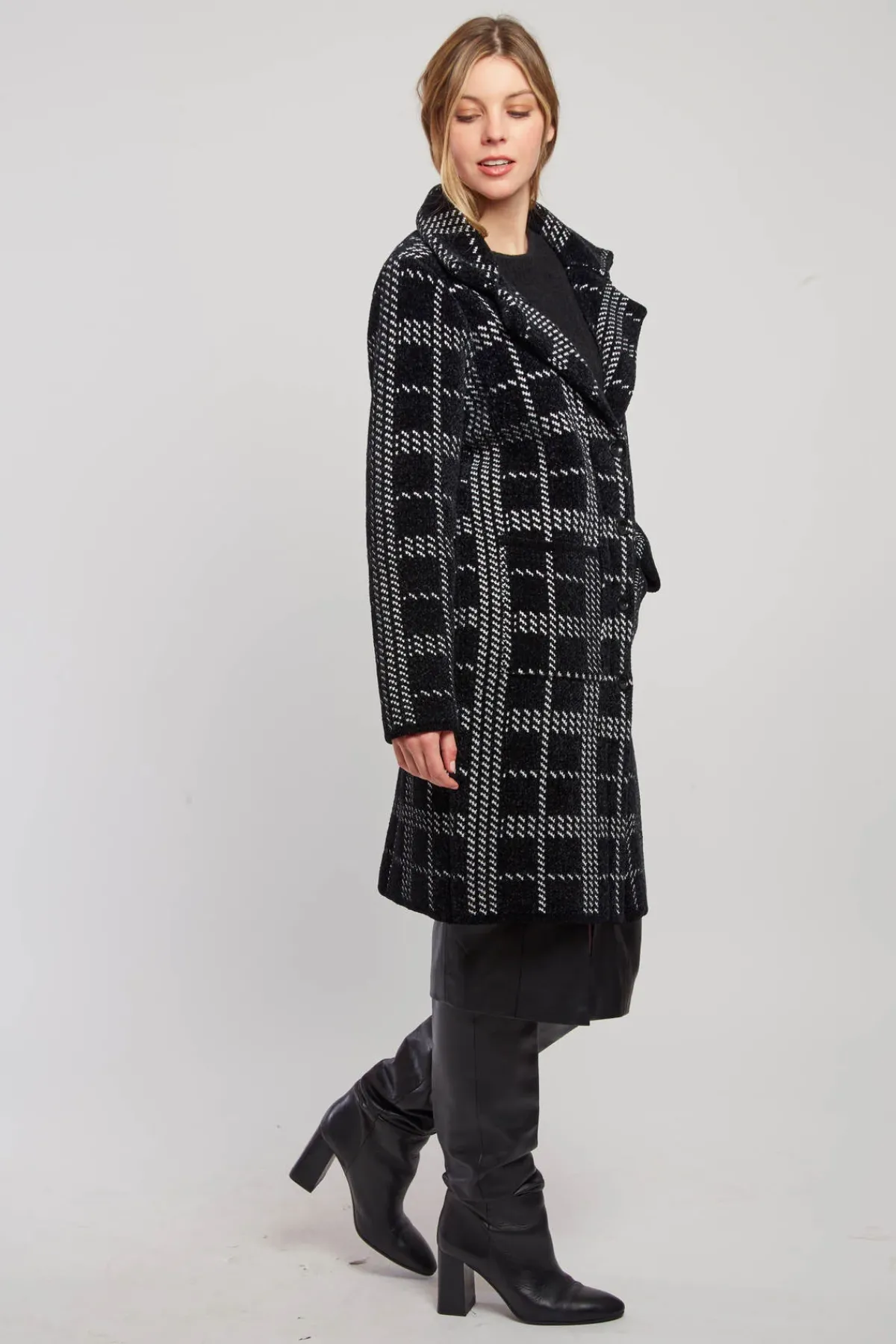 Fashion Gilet long en maille jacquard bicolore DANIELA Les Manteaux, Vestes & Doudounes|La Maille