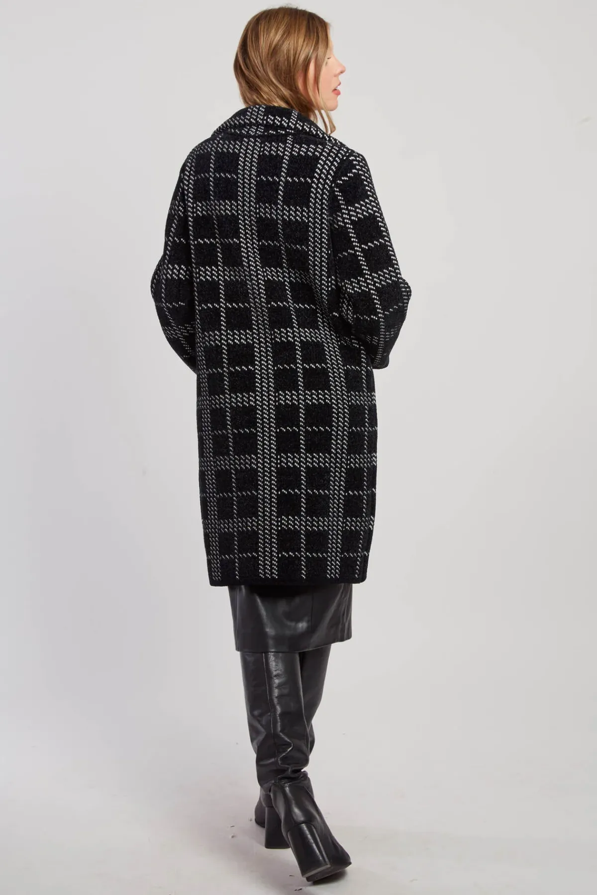 Fashion Gilet long en maille jacquard bicolore DANIELA Les Manteaux, Vestes & Doudounes|La Maille