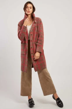 Fashion Gilet long en maille jacquard bicolore DANIELA Les Manteaux, Vestes & Doudounes|La Maille