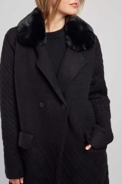 Store Gilet long en maille torsadée DANAIDES Les Manteaux, Vestes & Doudounes|La Maille