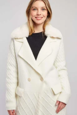 Store Gilet long en maille torsadée DANAIDES Les Manteaux, Vestes & Doudounes|La Maille