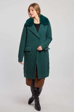 Store Gilet long en maille torsadée DANAIDES Les Manteaux, Vestes & Doudounes|La Maille