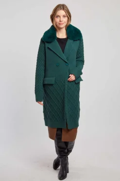 Store Gilet long en maille torsadée DANAIDES Les Manteaux, Vestes & Doudounes|La Maille