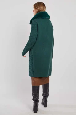 Store Gilet long en maille torsadée DANAIDES Les Manteaux, Vestes & Doudounes|La Maille